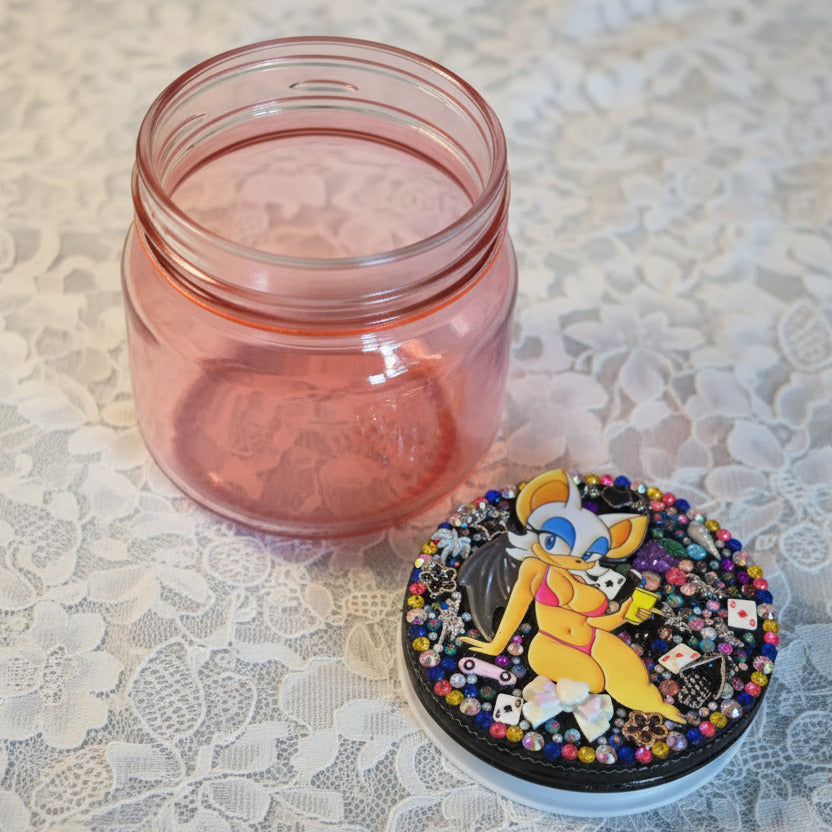 Diva Pink Glass Jar