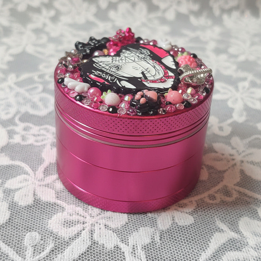 2" Pink Black Manga Girl Mill